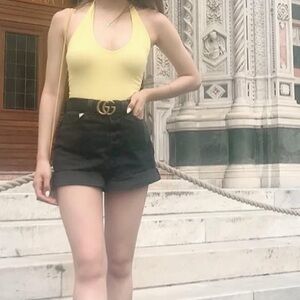 Urban Outfitters Sunny Yellow Ribbed Halter top